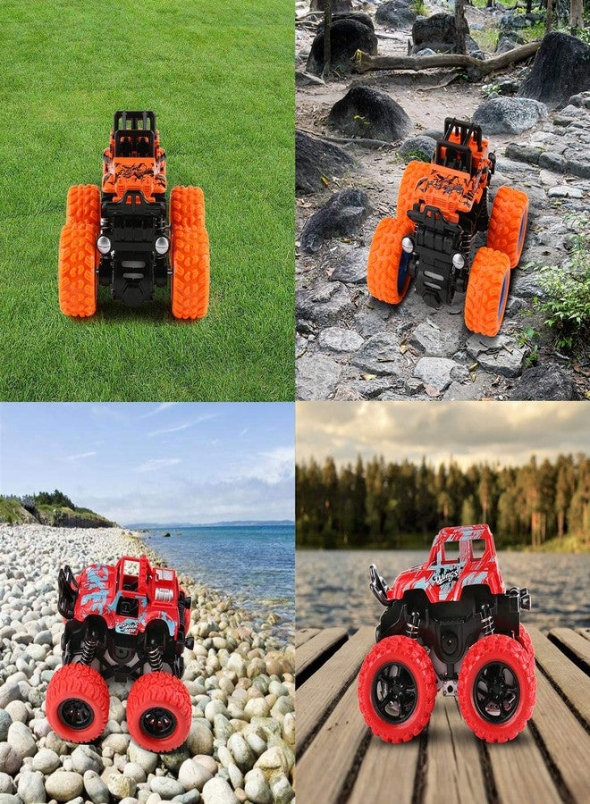 BRIJBAZAAR Mini Monster Trucks Friction Powered Cars for Kids, Toddler Toys Inertia Car Toys Pack 4 - Image 3